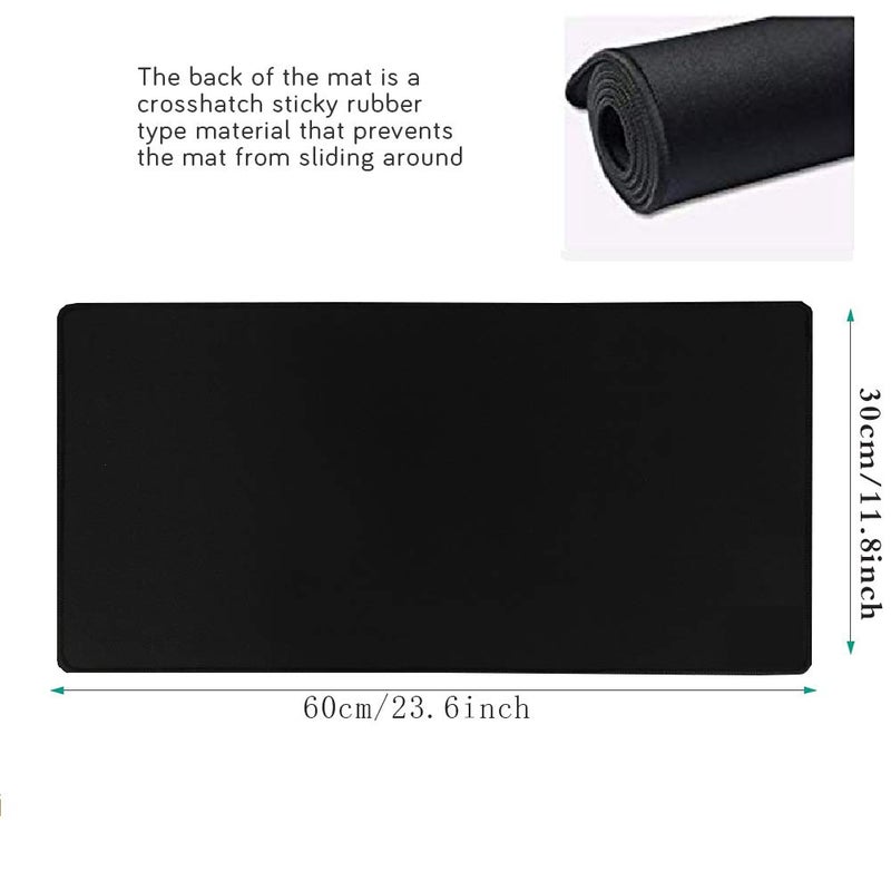 HIHUHEN Gaming Mouse Mat/Mouse Pad 23.6x11.8x0.12Inch | XXL Mouse pad | Table mat/Large Size | Improved Precision and Speed | Rubber Base for Stable Grip on Smooth Surfaces Non-Slip (60x30Black004) - Image 2